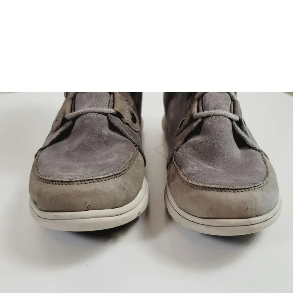 Sorel Explorer Joan Shearling Waterproof Suede Leather Bootie in Gray, sz 9.5